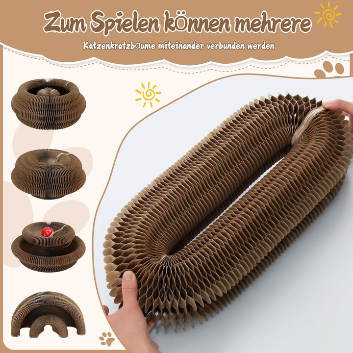 2-in-1 Magic Organ Katzen Kratzbretter, NEU Zusammenklappbares interaktives Katzenspielzeug mit Gloc