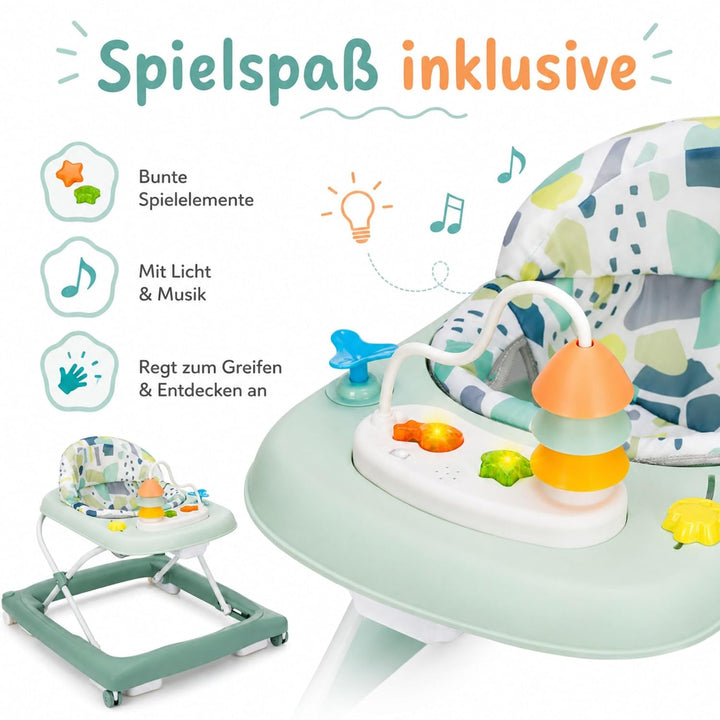Fillikid Lauflerngerät höhenverstellbar 3-fach mit Sicherheitsstopper | 4 Rollen, ergonomischer Sitz
