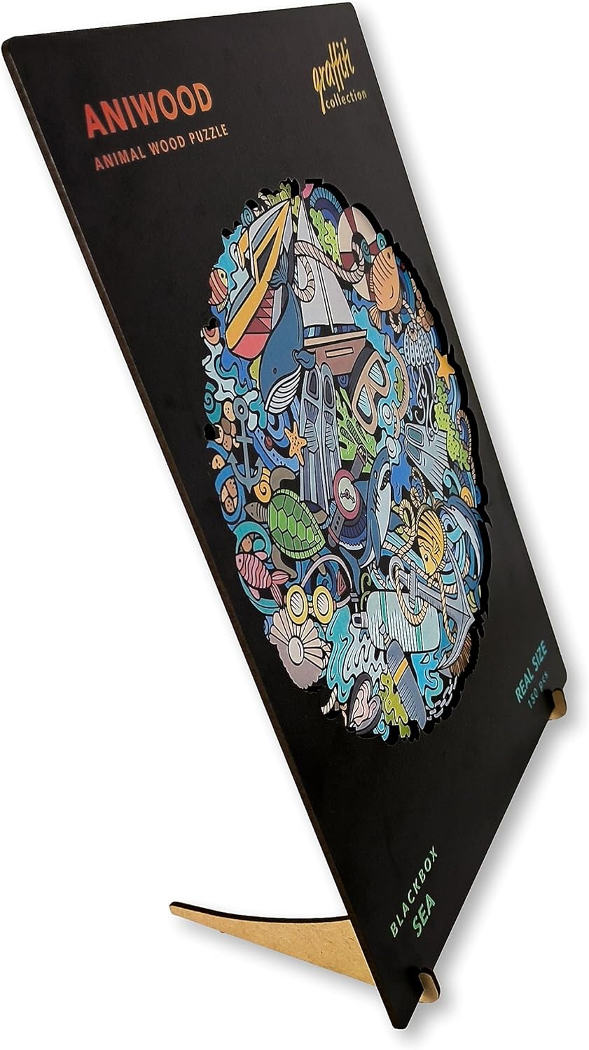 ANIWOOD Holzpuzzle Erwachsene Tieren. Gestanzter Deckel, Lebensgrosse Puzzle-Box. 3 Schwierigkeitsmo