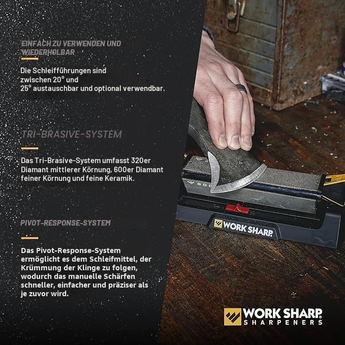 WORK SHARP® Benchstone Knife Sharpener - Profi Messer-Schleifstein mit Winkel-Hilfe 20° & 25° - Outd