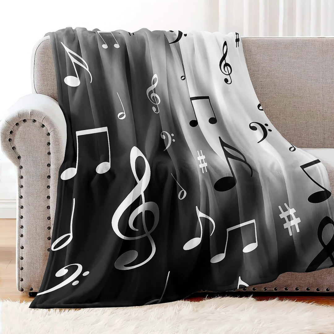 YISUMEI Decke 75x100 cm Kuscheldecken Sanft Flanell Weich Fleecedecke Bettüberwurf Grafiken Musik No