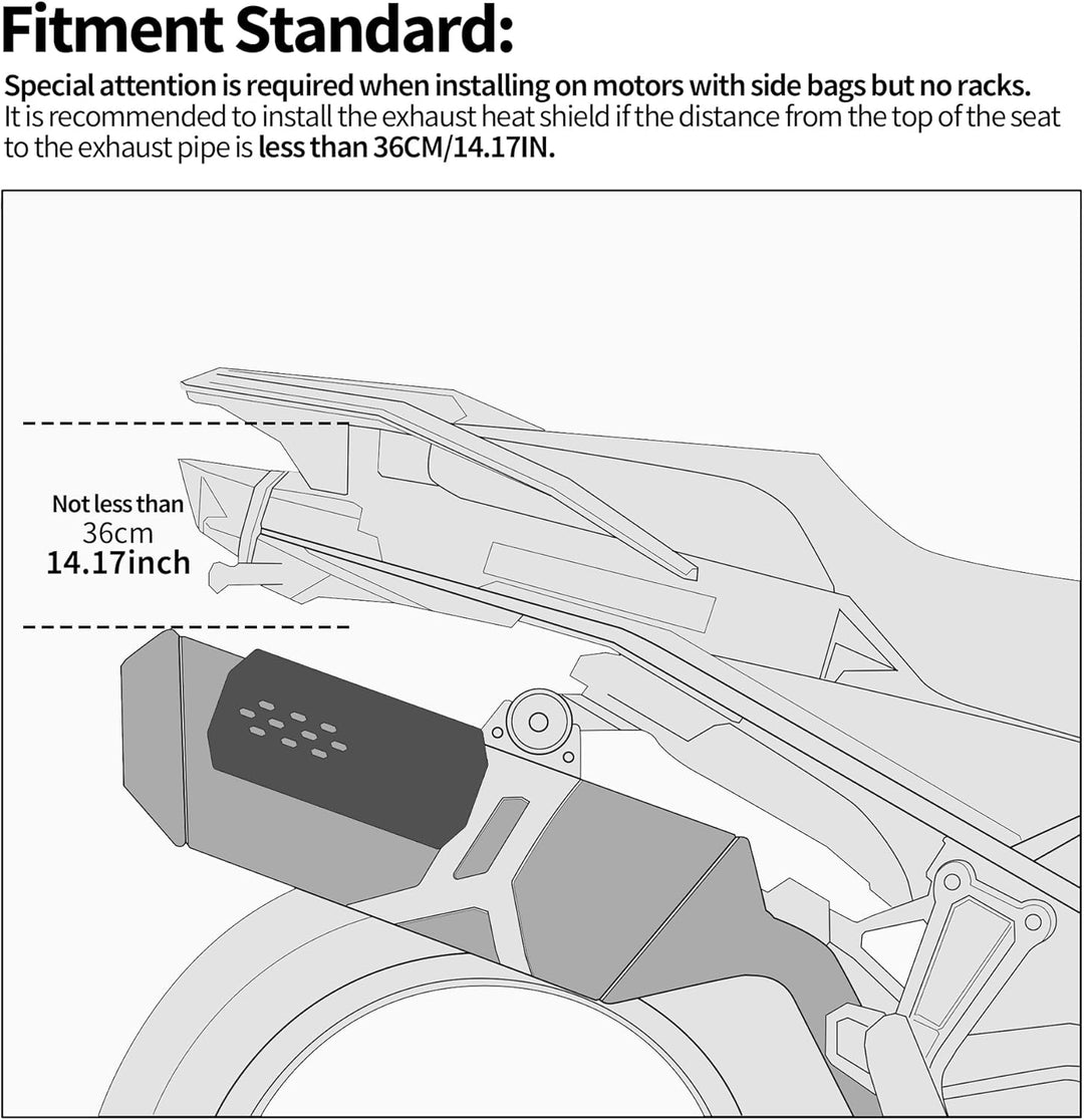Motorrad Auspuff Hitzeschild,Aluminium Hitzeschutz für Schalldämpfer | Schutzblech für Satteltaschen