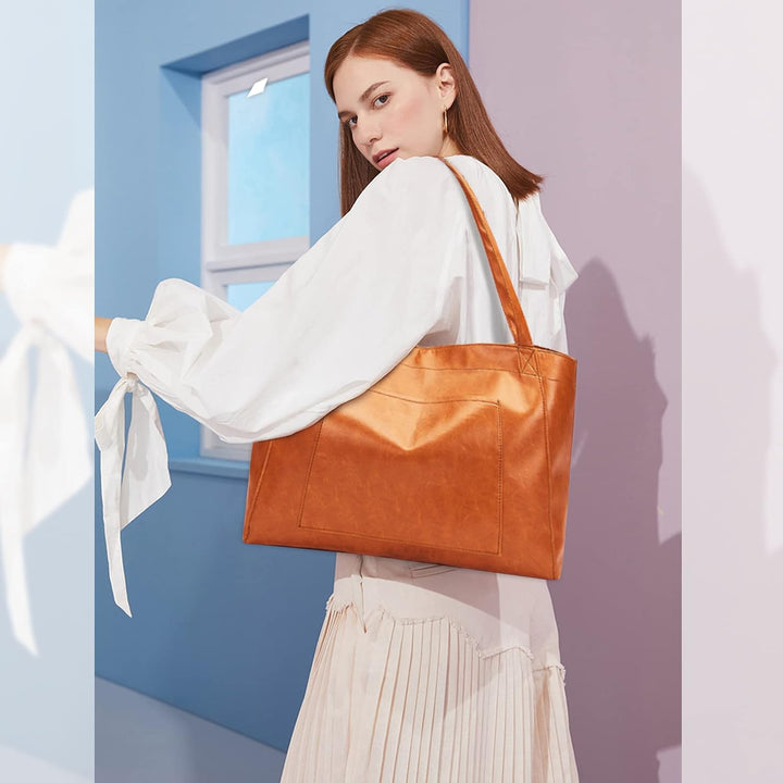 NICOLE &amp; DORIS Handtasche Damen Gross Shopper Tasche Casual Schultertasche Weiche Leder Tragetasche