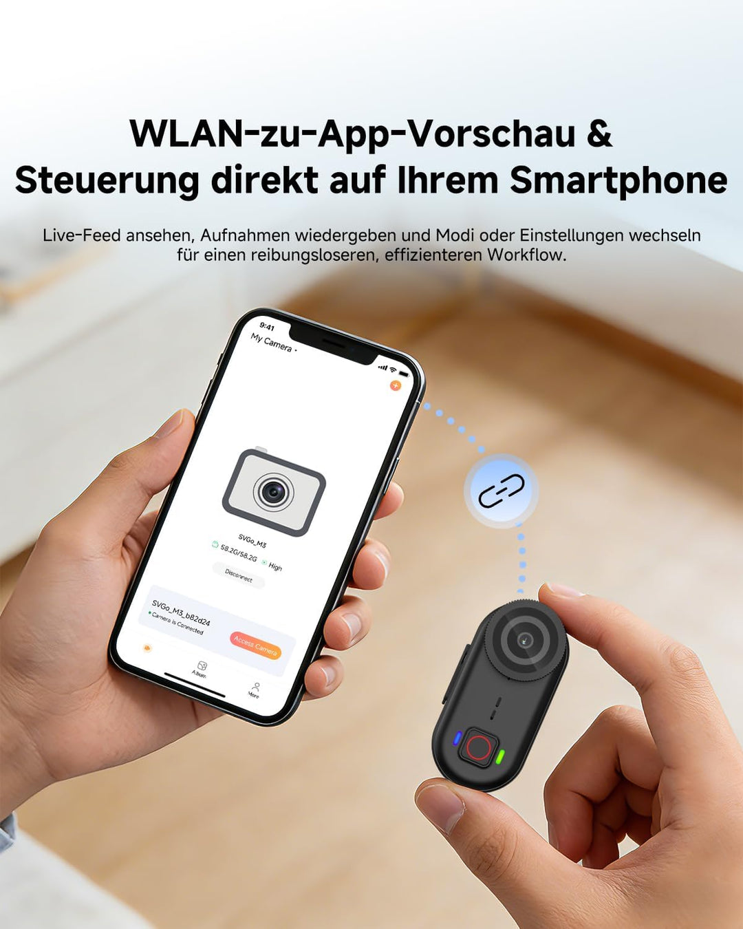 SVBONY SVGo M3 Mini Action Cam 4K Mit Dreieckiger Teleskophalterung, NEU Verbessert mit Ladestation,