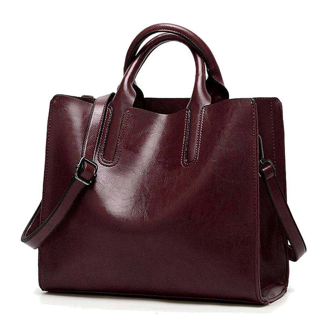 Coolives Damen Shopper Tasche aus PU-Leder mit Schulterriemen Schultertasche Umhängetasche Quadrat H