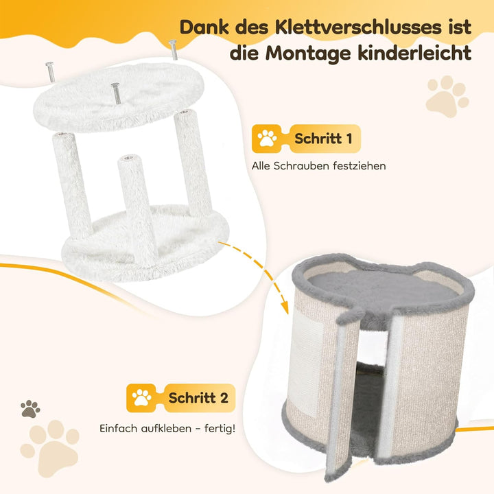 40x40x34cm Grosses Katzenhaus, belastbar 30 kg, Komfortables Katzenbett, Katzen Bettchen, Katzenhöhl