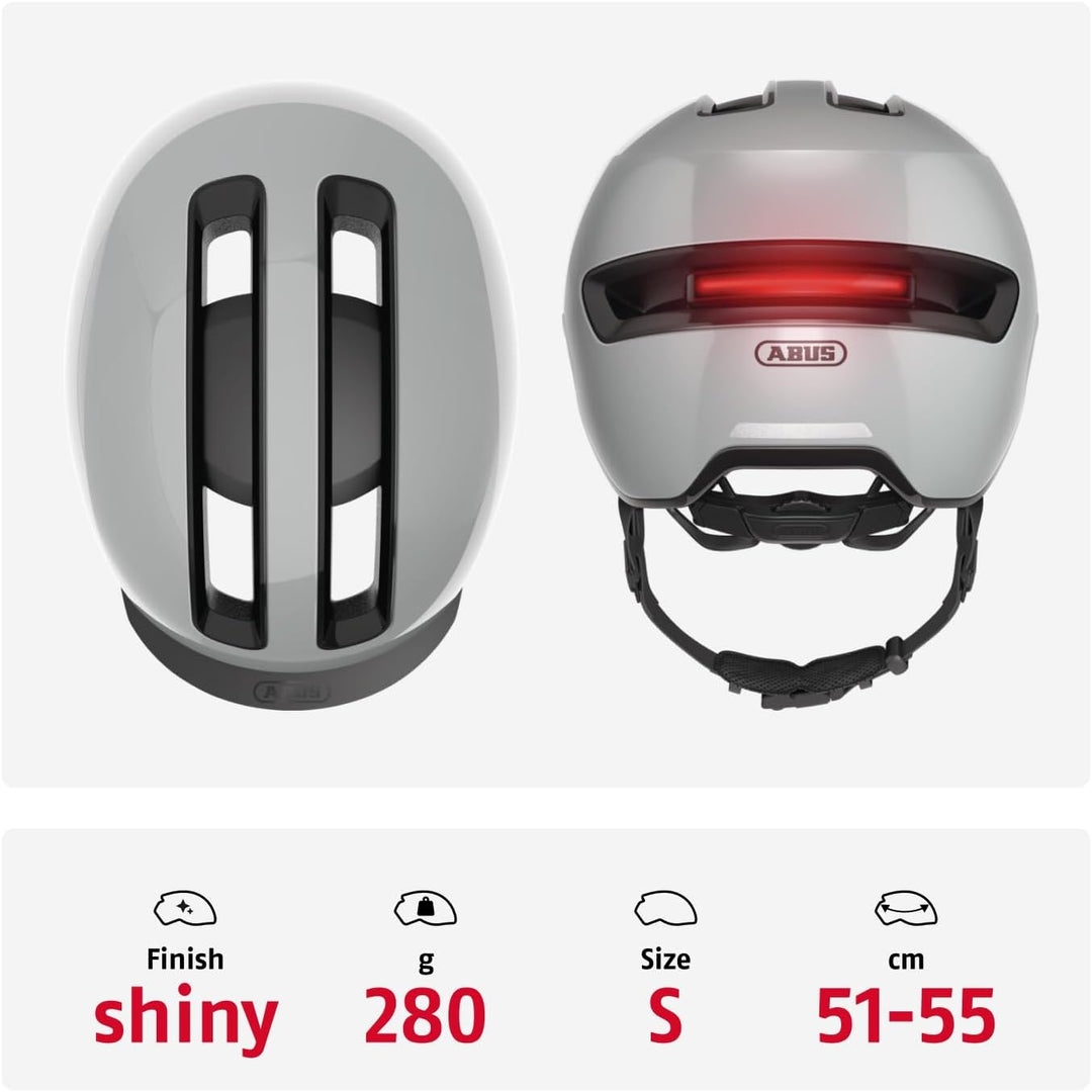 ABUS Urban Helm HUD-Y - mit magnetischem, aufladbarem LED-Rücklicht &amp; Magnetverschluss - cooler Fahr