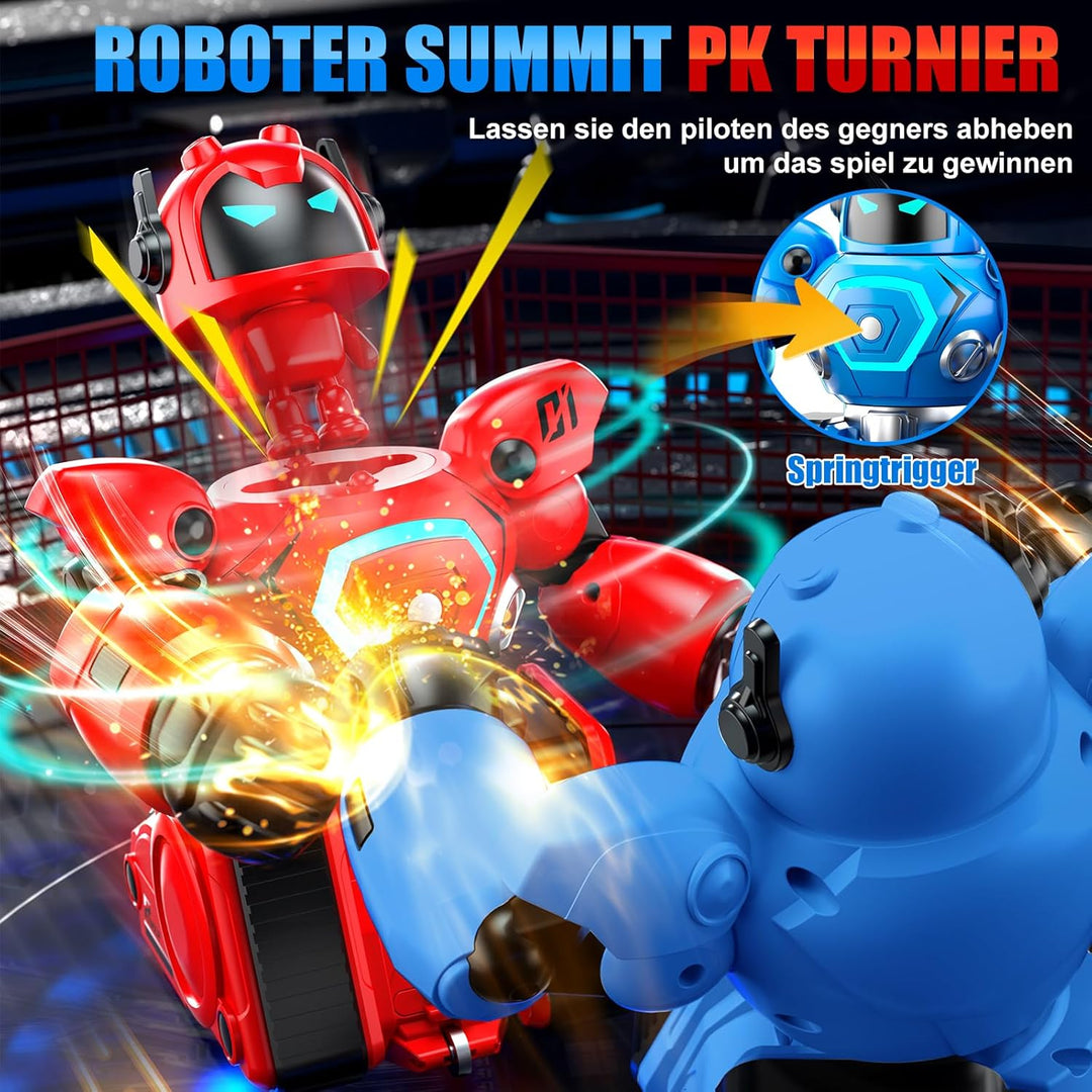 Herenear Ferngesteuerte Roboter Kampf, 2 Stück RC Kampfroboter Spielzeug mit LED Licht und Musik, Fe