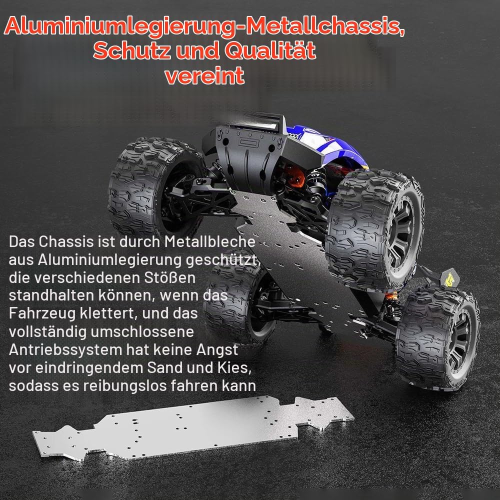 X-Verse 1:12 100KM/H Ferngesteuertes Auto, 4WD Wasserdichtes Schnelles RC Truck mit 3S Bürstenloser