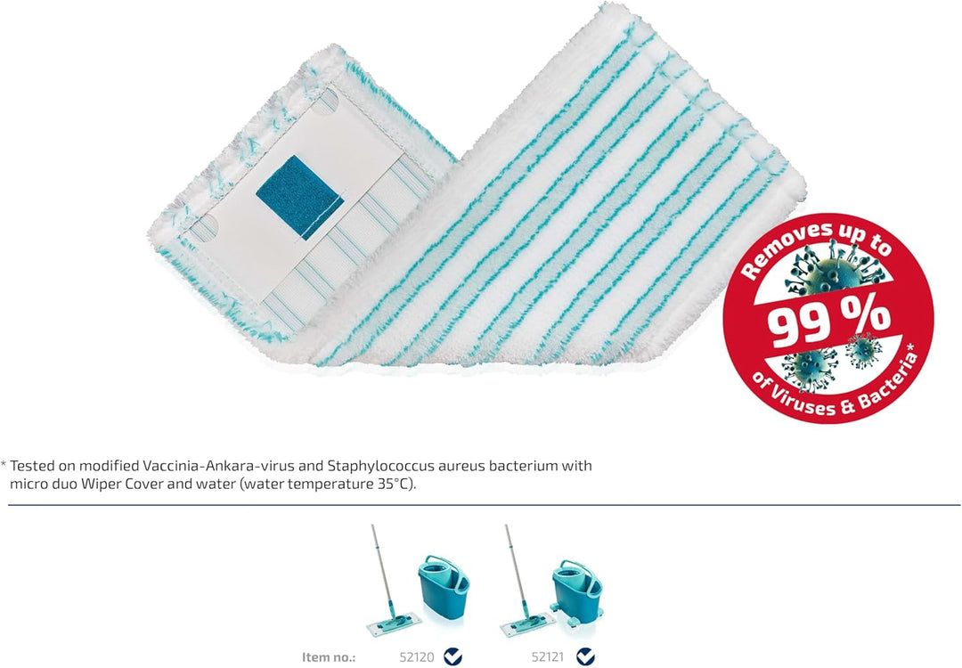 Leifheit Wischbezug CLEAN Twist M Ergo/Power CLEAN M Micro Duo 5er Set, Bodenwischer Ersatzbezug für