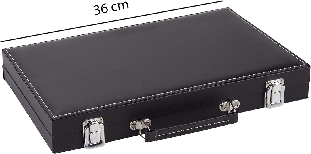 Engelhart - Schwarzes und weisses rotes Backgammon 36 cm - 250505
