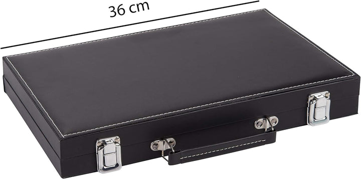 Engelhart - Schwarzes und weisses rotes Backgammon 36 cm - 250505