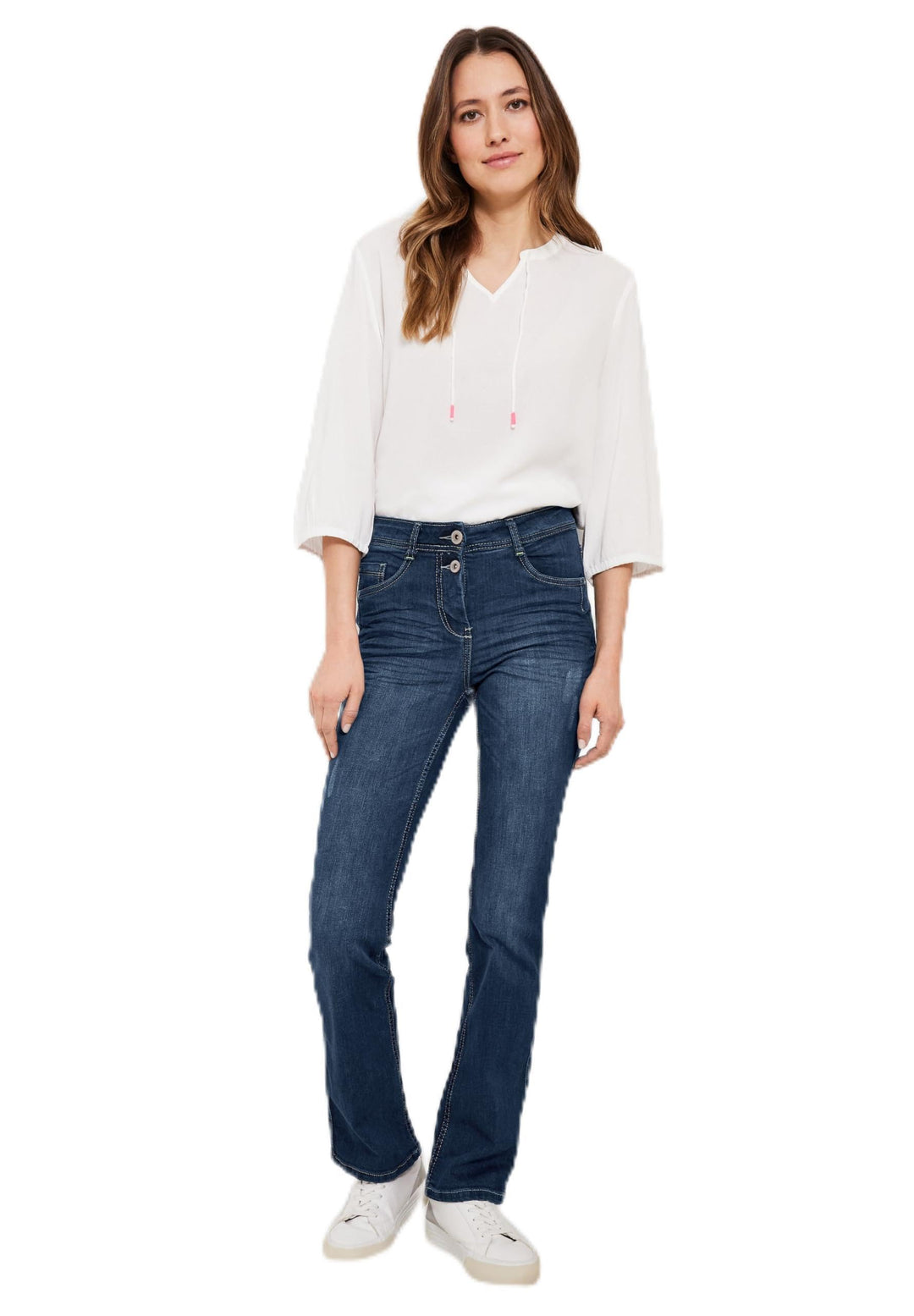 Cecil Damen Jeanshose Bootcut 26W / 32L Dark Blue Wash, 26W / 32L Dark Blue Wash