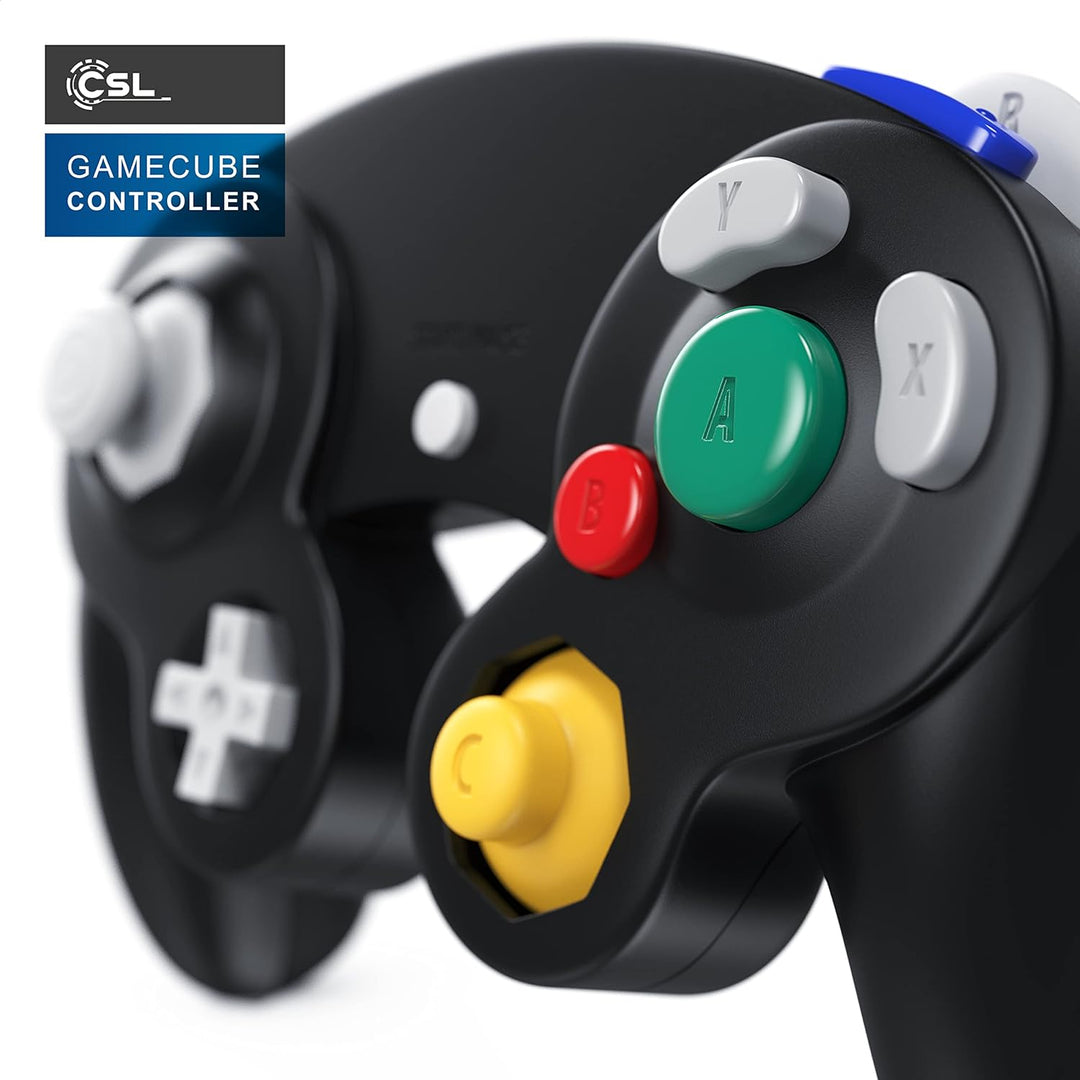 CSL - Nintendo GameCube Gamepad Controller - Nintendo Wii Wii U Gamepad - Vibrationseffekt - schwarz
