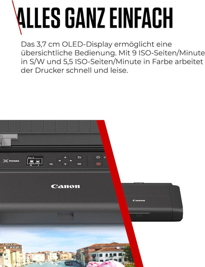 Canon PIXMA TR150 mobiler Drucker mit Akku (WLAN, Cloud, AirPrint, 4.800 dpi x 1.200 dpi, Highspeed