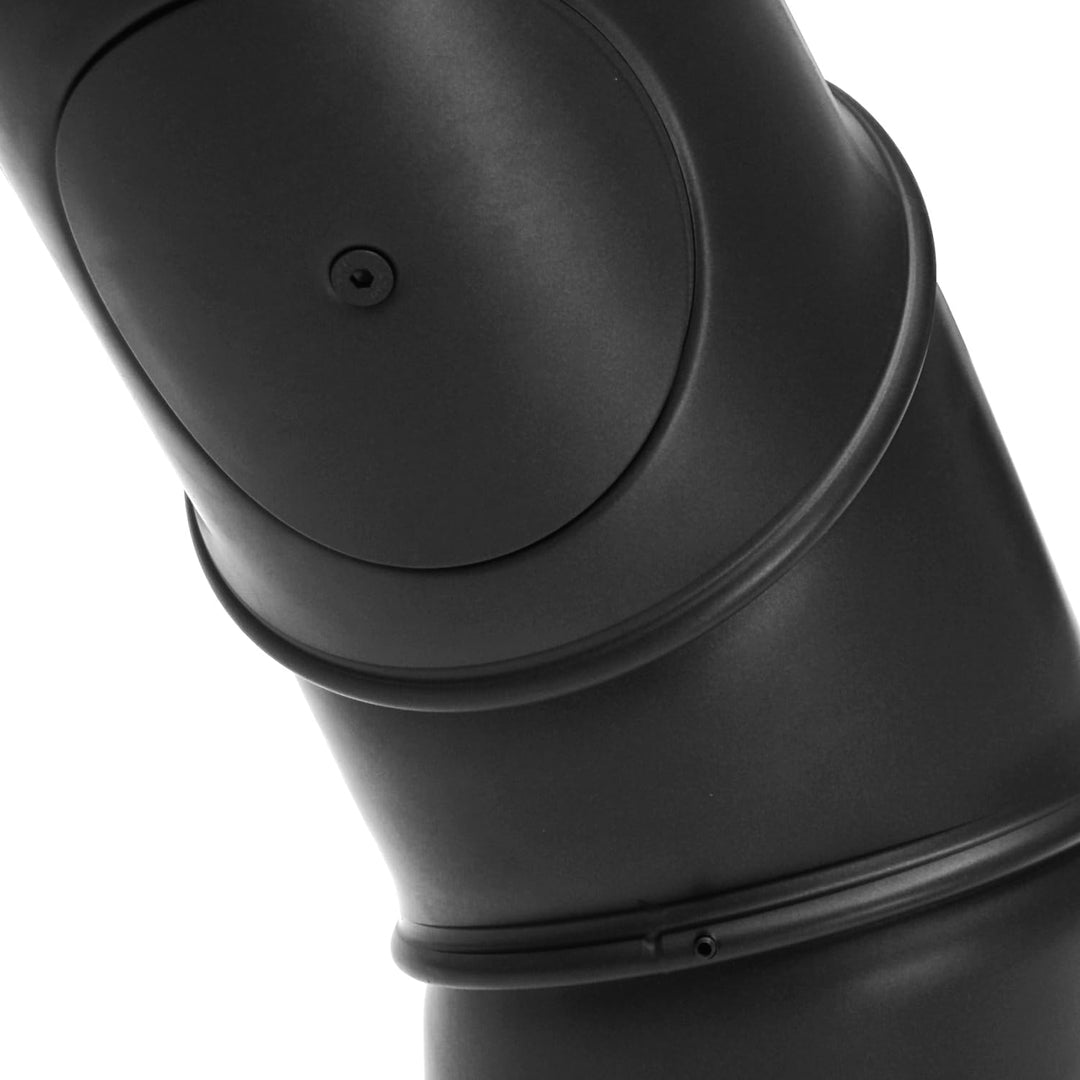 raik Rauchrohrbogen/Ofenrohrbogen Multibogen mit Tür 4-teilig 0-90° drehbar 130 mm Durchmesser 2 mm