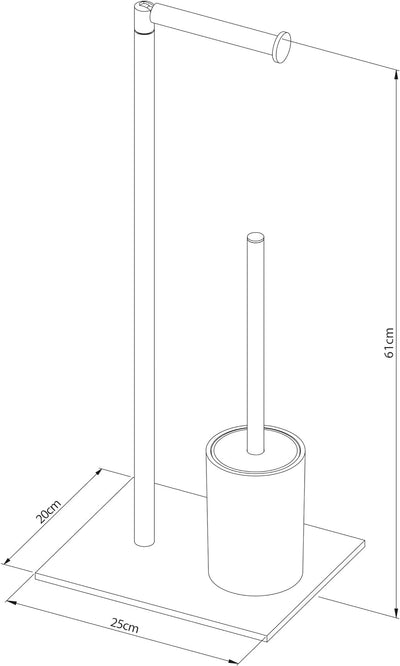 Sealskin Tube Stand WC-Garnitur 3 in 1, mit Toilettenpapierhalter und Toilettenbürste sowie Reserver