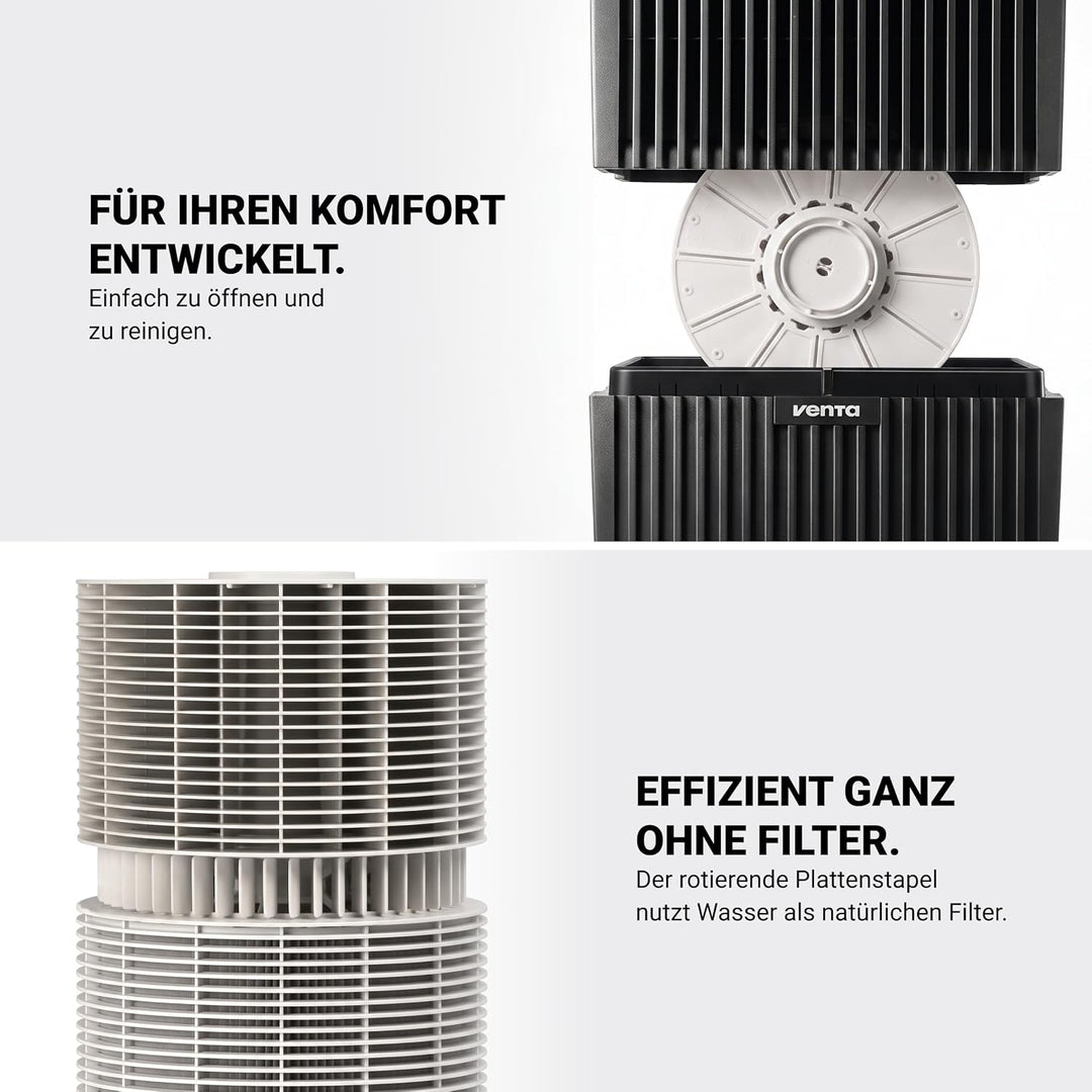 VENTA Luftbefeuchter Schlafzimmer, Baby, Kinderzimmer bis 29 m² | sehr leiser Air Humidifier mit 20