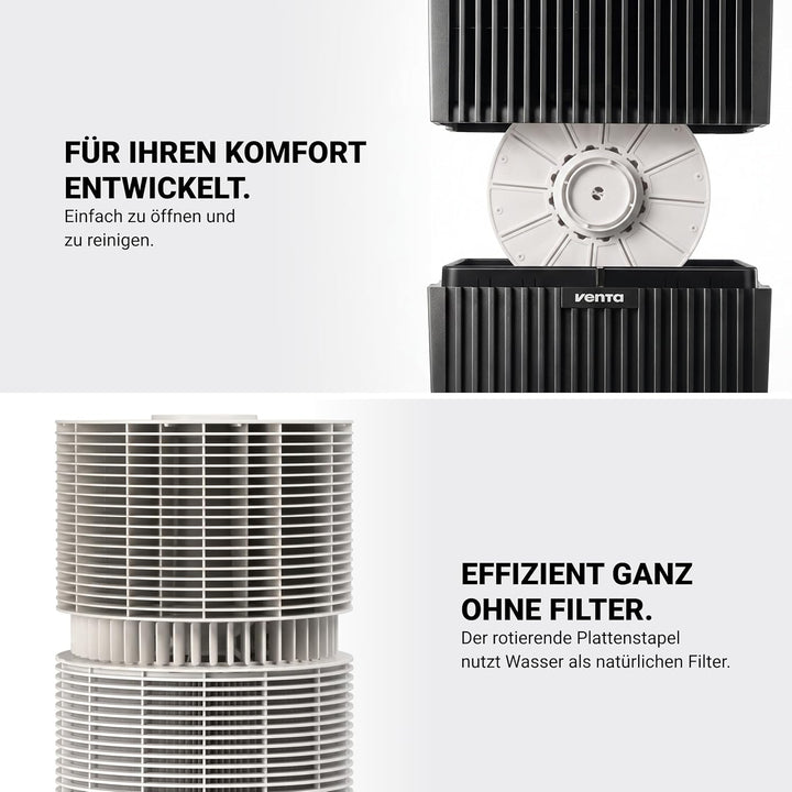 VENTA Luftbefeuchter Schlafzimmer, Baby, Kinderzimmer bis 29 m² | sehr leiser Air Humidifier mit 20