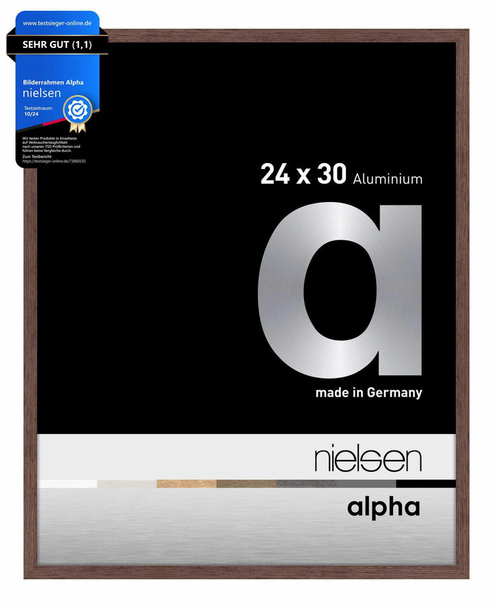 nielsen Aluminium Bilderrahmen Alpha, 24x30 cm, Wengé Hell Wengé Hell 24 x 30 cm, Wengé Hell 24 x 30