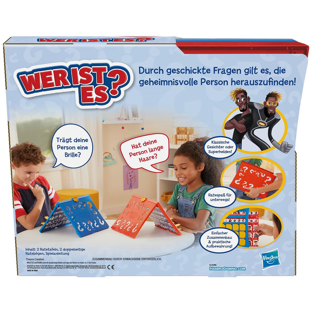 Hasbro Gaming Wer ist es? Ratespiel, Brettspiel für Kinder ab 6 Jahren, für 2 Spieler – spannendes S