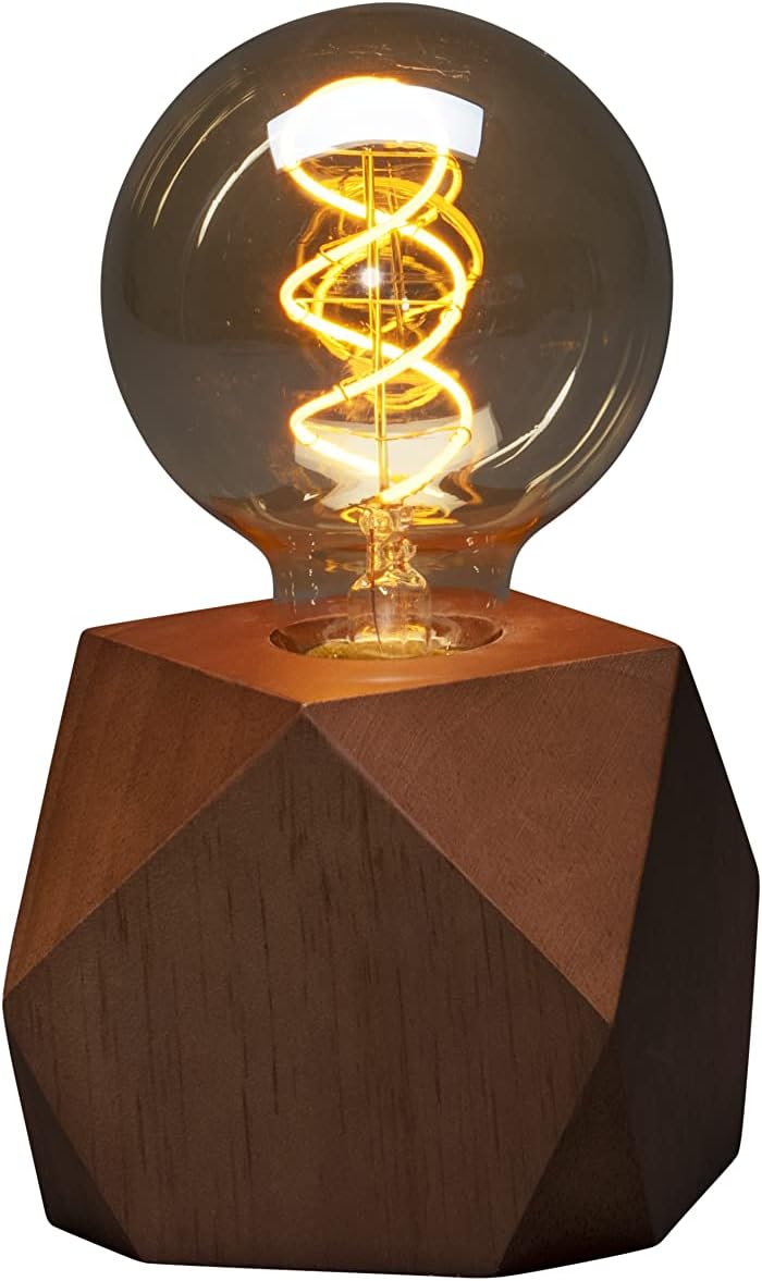 Konstsmide LED Tischleuchter "Spirale", braun, mit 6h Timer, 1 bernsteinfarbene Diode, batteriebetri