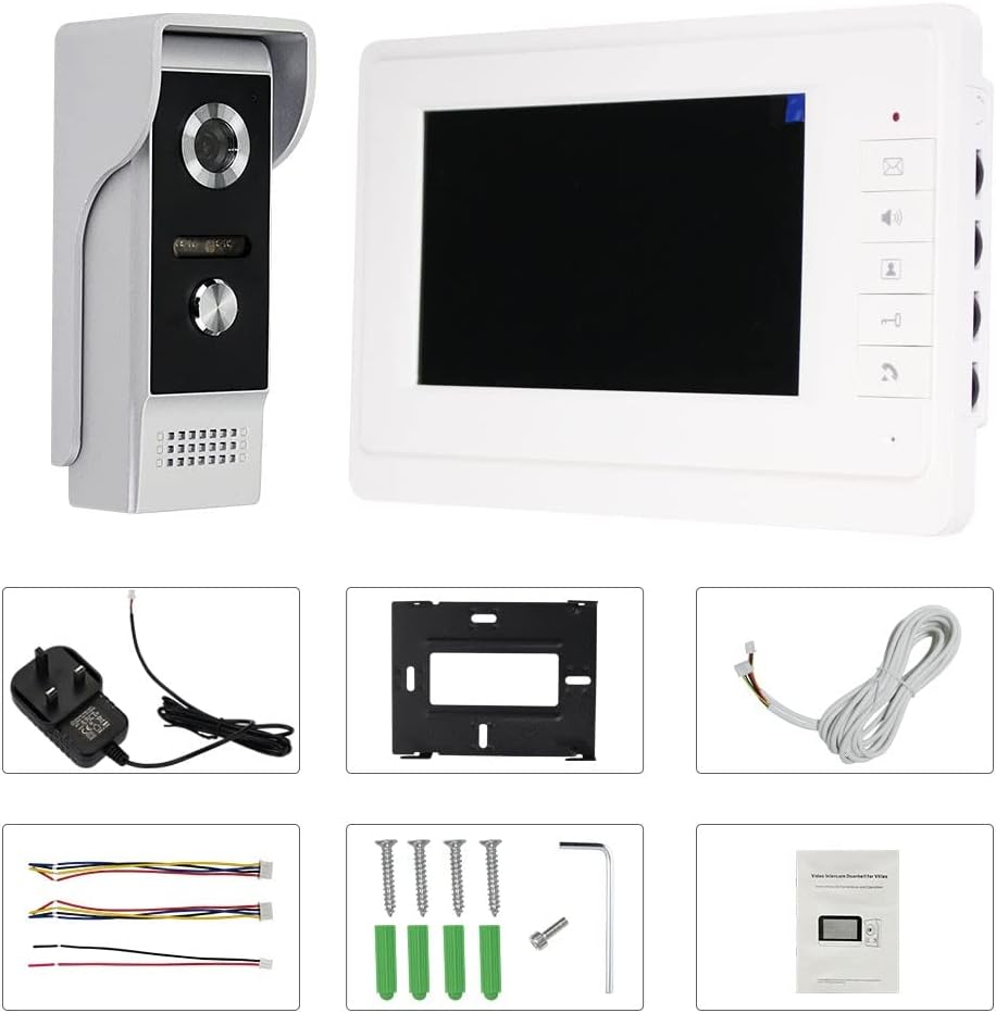 YiToo 7" Video Intercom verdrahtetes Home Video Tür Telefon Türklingel System EIN Innenmonitor mit E