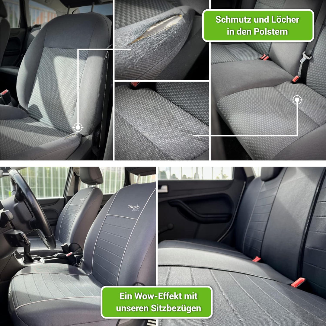 moto-MOLTICO Autositzbezüge 2+3 - Universal Auto Sitzauflagen Set - Dreilagig Auto Sitzbezüge mit Re