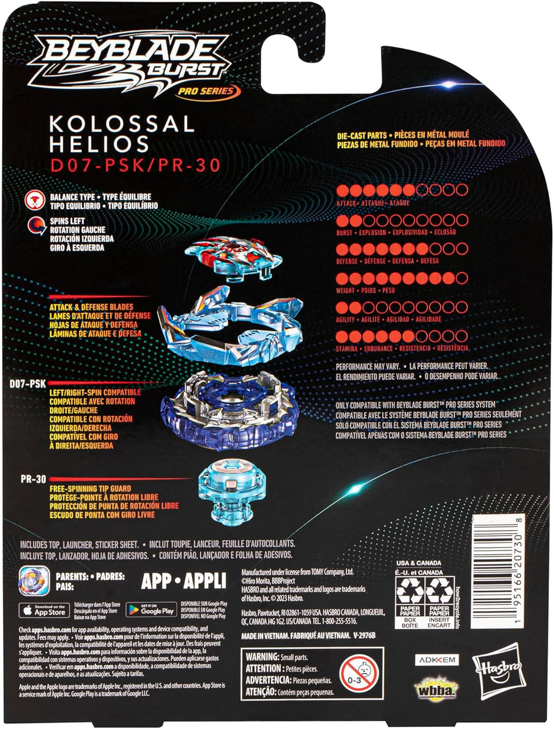 Beyblade Burst Pro Series Kolossal Helios Starter Pack Rotationsshirt mit Launcher, Spielzeug für Ju