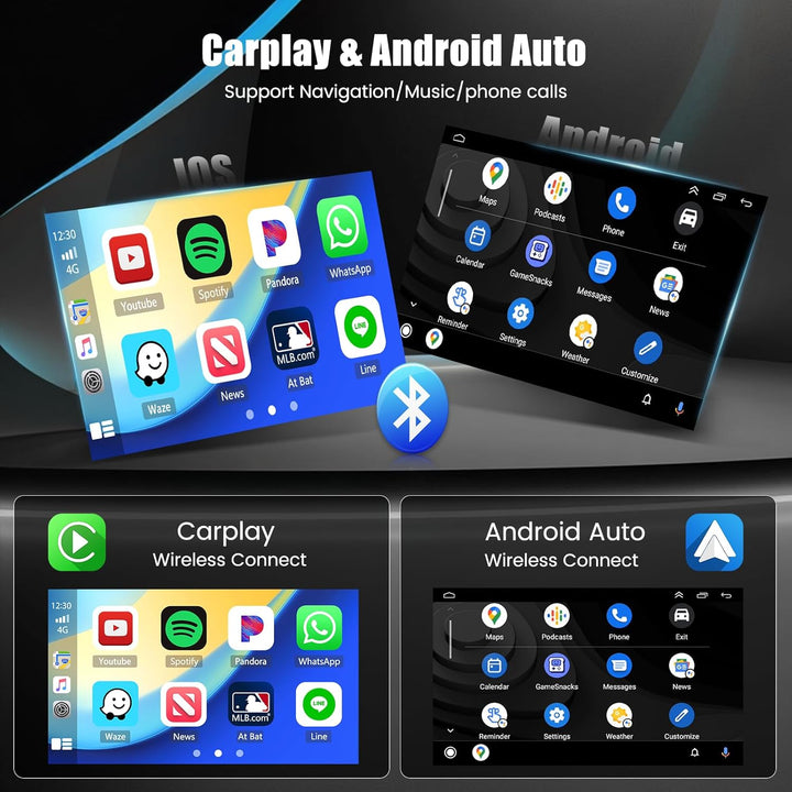 Hikity Android 13 Autoradio mit Navi für FIAT 500(2007-2015), 7 Zoll Touchscreen Auto Radio Bluetoot
