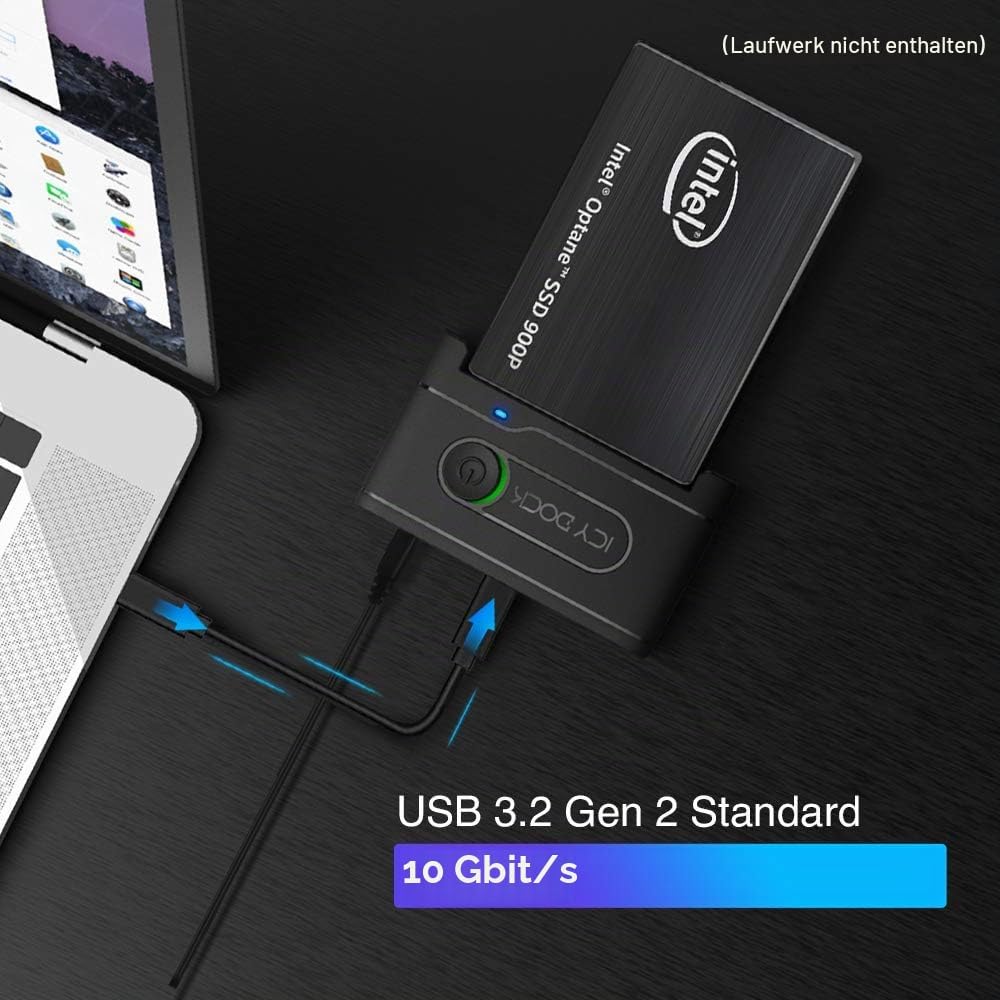 ICY DOCK EZ-Adapter Ex MB931U-1VB - 1x 2,5" U.2 NVMe SSD zu USB 3.2 Gen2 externer Adapter 10Gbps sch