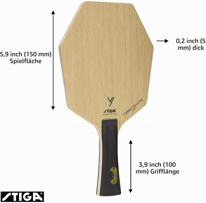 Stiga Cybershape Wood Tischtennis Holz – Tischtennisholz aus Holz mit exklusiver Cybershape-Form Kon
