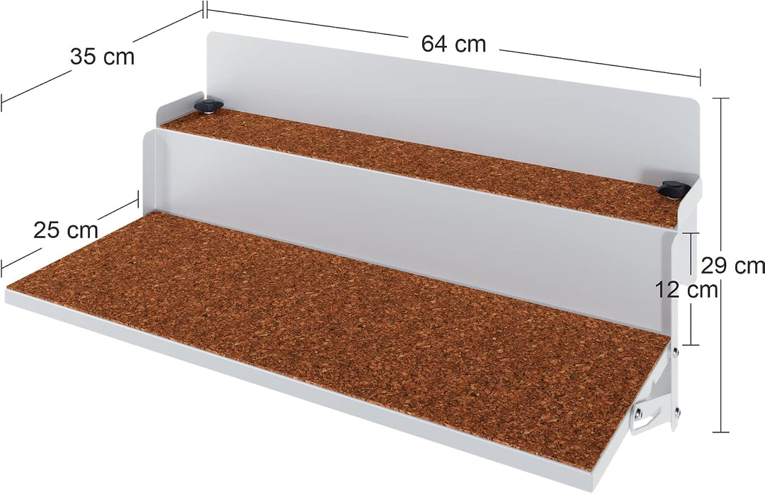 LEVIRA Beistelltische, Balkonhängetisch Klappbar, Balkontisch Hängetisch ForFun, 64 x 35 x 29 - Weis