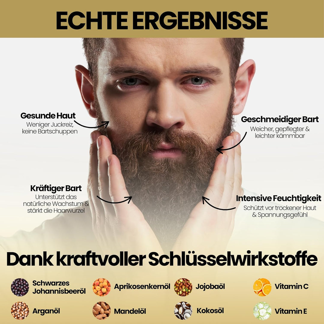 Bartöl Herren – Premium Bartpflege Öl Männer gegen Juckreiz, Bartschuppen & trockene Haut – Natürlic