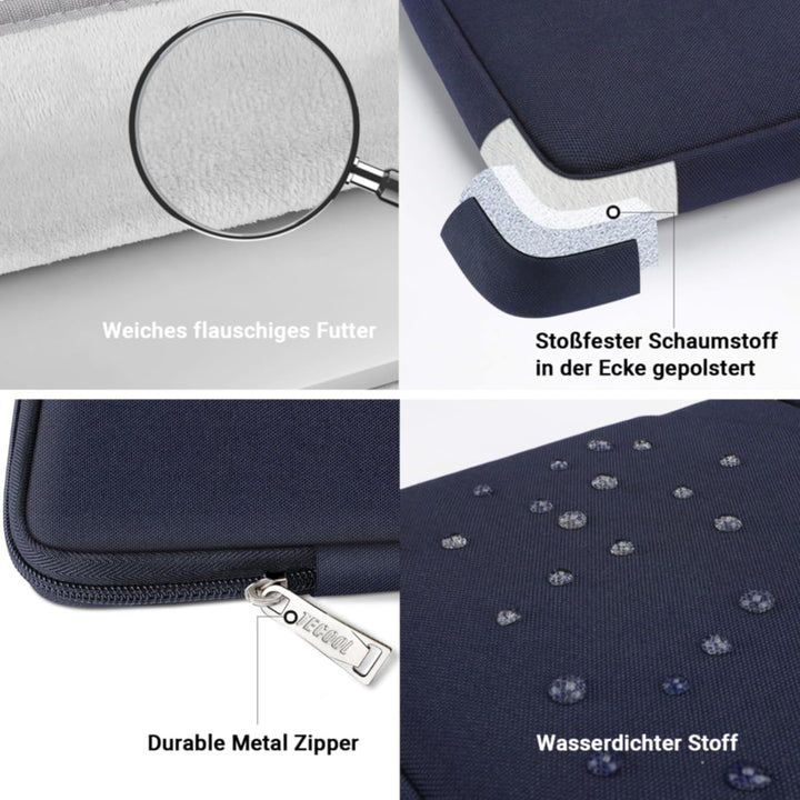 TECOOL 15,6 Zoll Laptoptasche Hülle Tasche für 15-15,6'' Lenovo Thinkpad Ideapad HP Dell Acer ASUS S