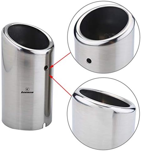 Keenso Auto Auspuffblende, 1 Paar Auto 67mm Edelstahl Auspuff Schalldämpfer Endrohr Endrohrblenden