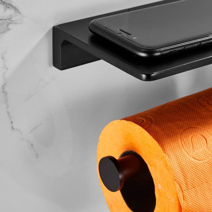 Doppelrollen-Toilettenpapierhalter mit Ablage aus massivem Messing und erstklassigem Papiertaschentu
