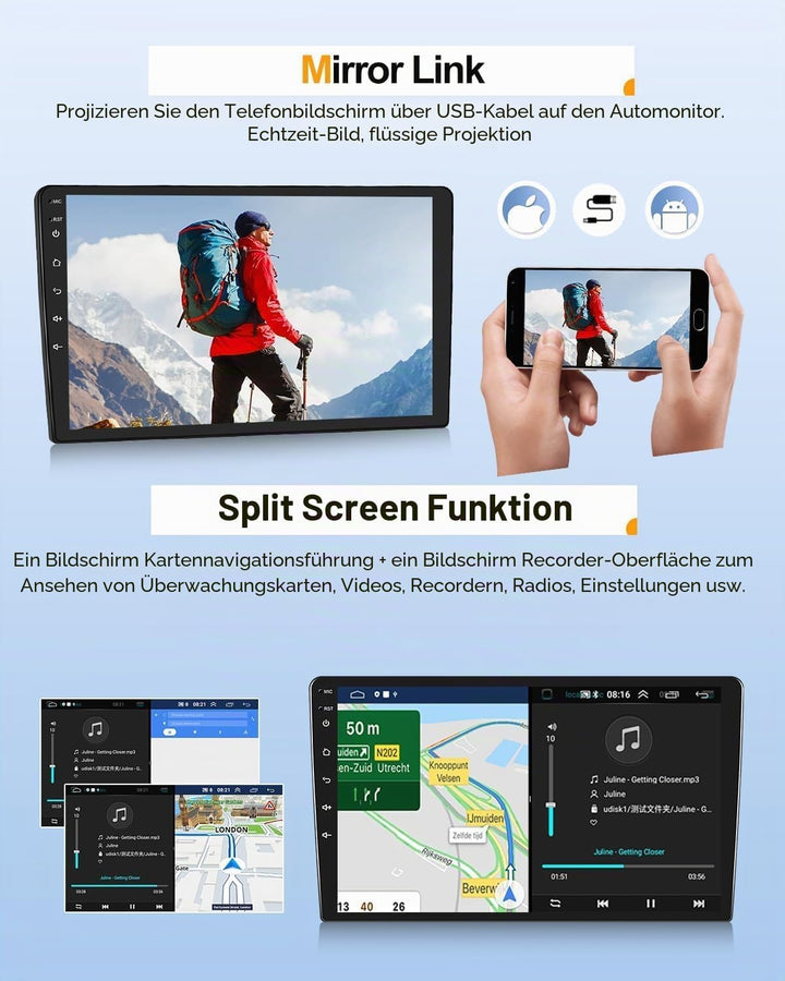 2+64GB CAMECHO Android 13 Autoradio mit Navi für VW Beetle 2004-2010 mit Carplay Android Auto, Doppe