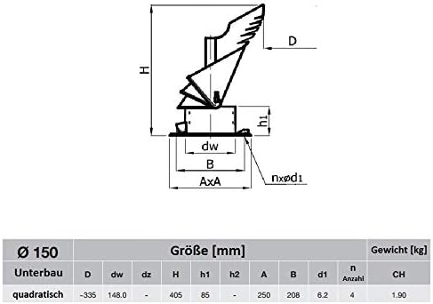 ROTOWENT DRAGON Neu automatisch Edelstahl Drehbarer Kaminaufsatz Schornsteinaufsatz Regenhaube 150 m