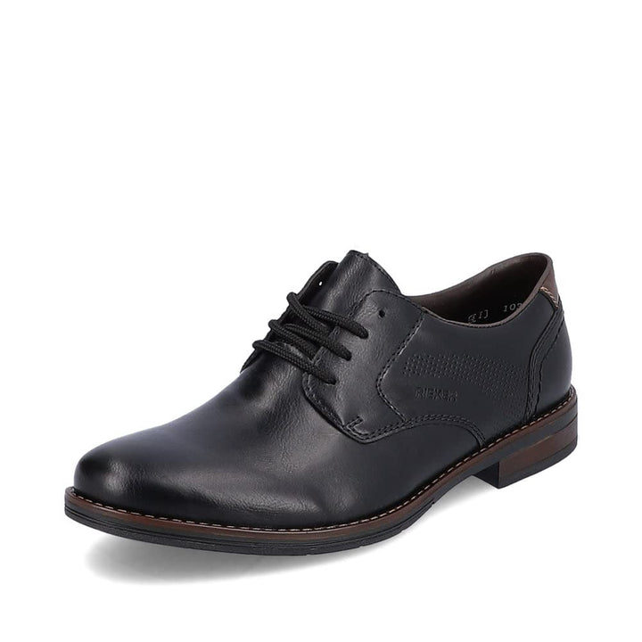 Rieker Herren Businessschuhe 10316, Männer Schnürschuhe 42 EU Schwarz, 42 EU Schwarz