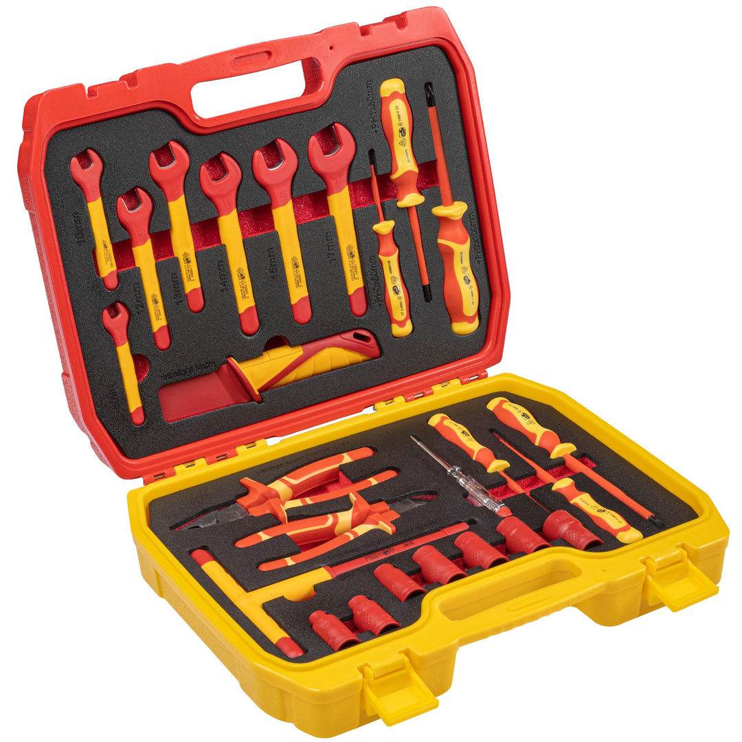 HÖGERT TECHNIK 25er-Set Elektriker Werkzeug Set isolierter 1000V Hand Screwdriver, Schlitz und Kreuz