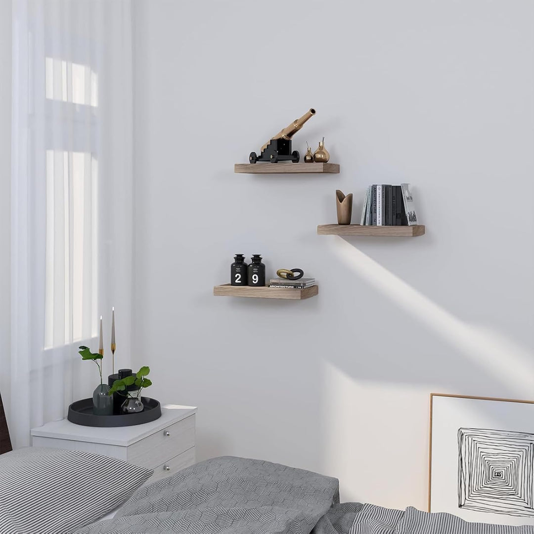 EUGAD Wandregal Wandboard 4er Set Hängeregal Holz Board Modern Sonoma Eiche 40x22,9x3,8cm 0114QJ-4 E