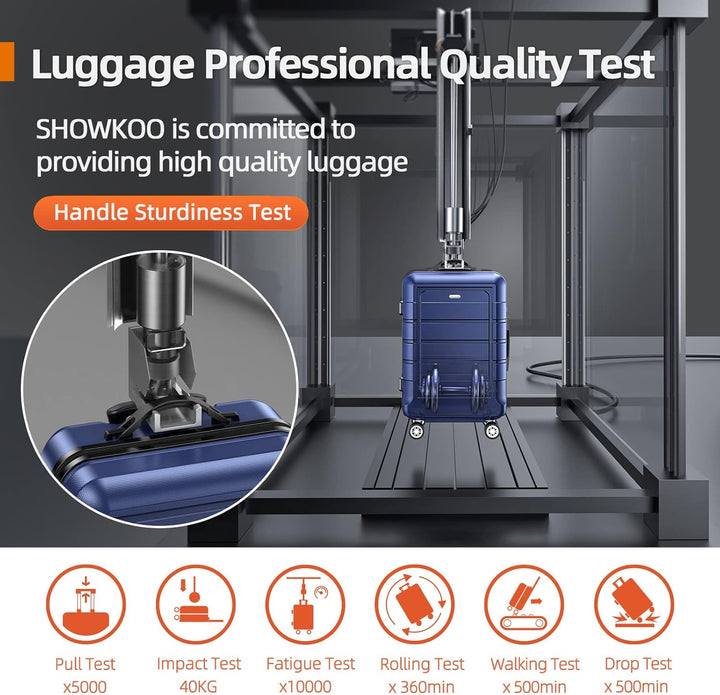 SHOWKOO Koffer Klein Hartschale Leicht Reisekoffer ABS+PC Haltbar Kabinen Trolley Handgepäck mit TSA