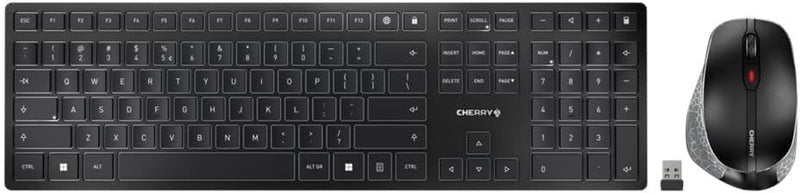 CHERRY DW 9500 Slim, kabelloses Tastatur- und Maus-Set, Internationales Layout (QWERTY), Bluetooth-