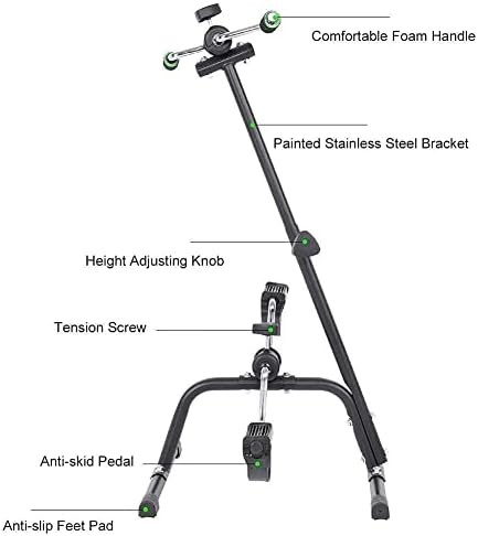 Wakects Doppel-Pedale für Arme und Beine, Mini-Heimtrainer für Übungen zu Hause, Heimtrainer für Arm