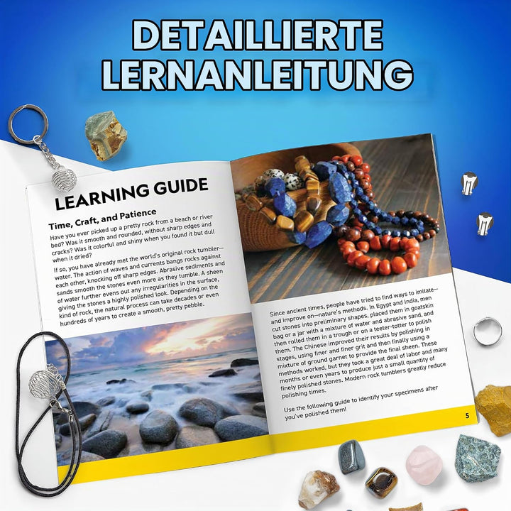 NATIONAL GEOGRAPHIC Trommelstein Nachfüllset – 2,26 kg Mischung aus Steinen &amp; Roh-Edelsteinen zum Tr