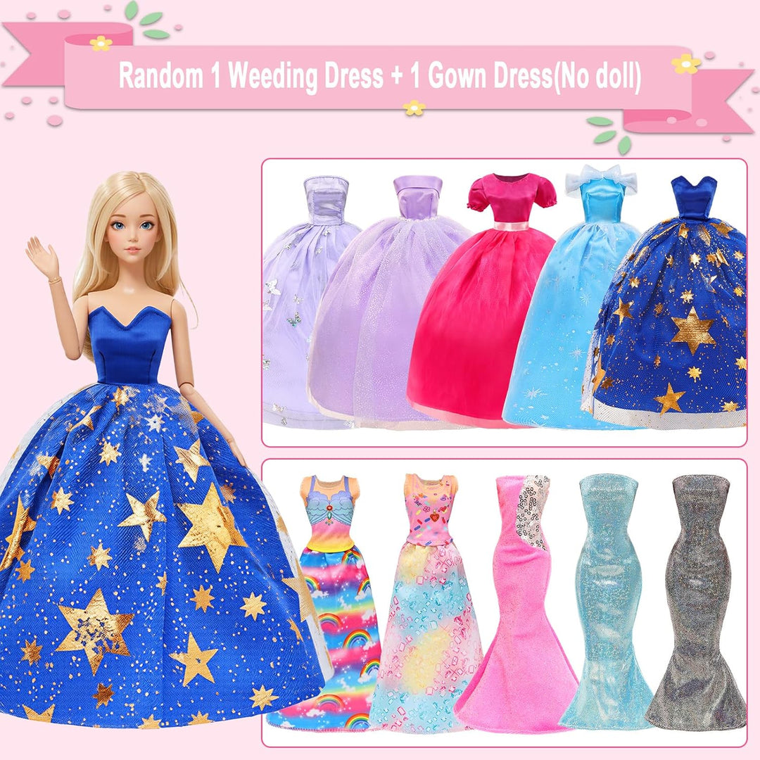 101 Teile 11,5 Zoll Mädchenpuppe Modenschrank Spielset - 1 Puppenschrank, 12 Kleidung, 10 Schuhe &amp; 7