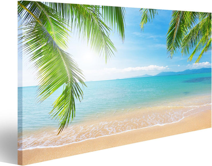 islandburner Bild auf Leinwand Palmen Und Tropischer Strand Urlaubsfeeling Bilder Wandbilder Poster