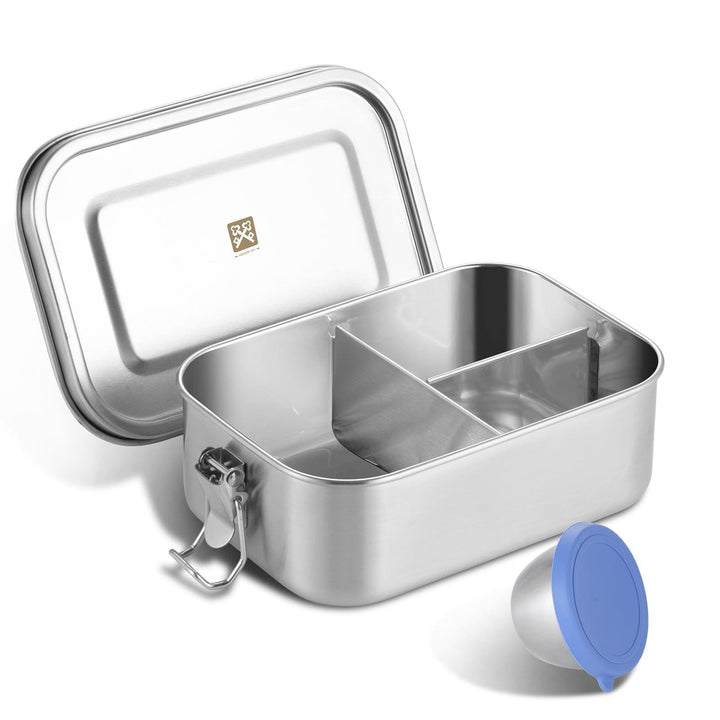 GOLDEN KEY Edelstahl Brotdose Kinder 800ml, Lunchbox Edelstahl mit Fächern Dichtung,Bento Box Edelst