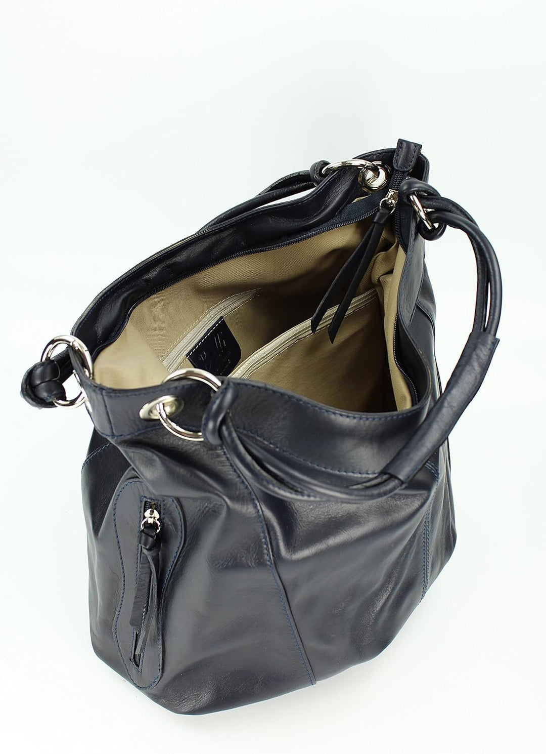 Belli ital. Nappa Leder Shopper Handtasche Damentasche Ledertasche - Farbauswahl - 35x31(mittig) x17